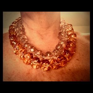 Double strand statement necklace with lobster claw